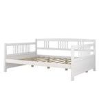 Lit de repos en bois pleine grandeur avec pied de support