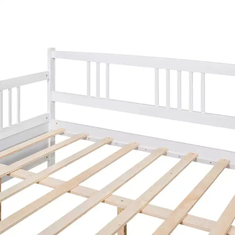 Lit de repos en bois pleine grandeur avec pied de support