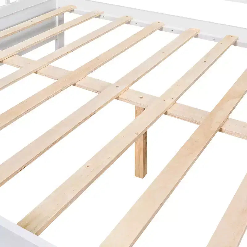 Lit de repos en bois pleine grandeur avec pied de support