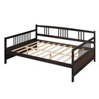 Lit de repos en bois pleine grandeur avec pied de support