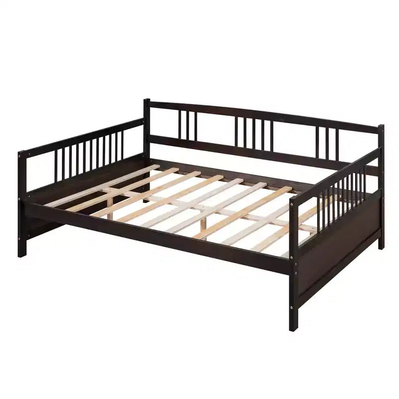 Lit de repos en bois pleine grandeur avec pied de support