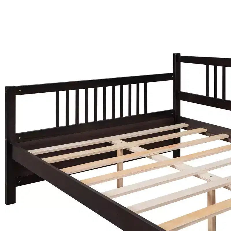 Lit de repos en bois pleine grandeur avec pied de support