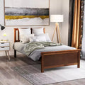 Twin Size Wood Platform Bed with Headboard, Footboard and Wood Slat Support -ModernLuxe