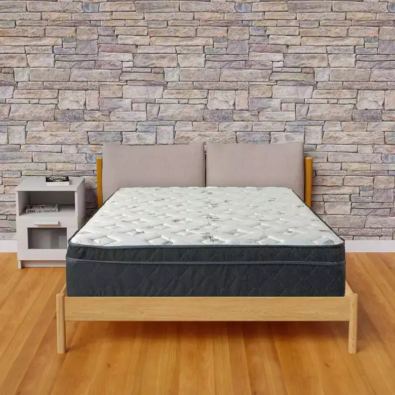 Matelas hybride simple face Euro Top mi-ferme 12 pouces, compatible avec un lit réglable