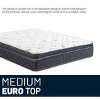 Matelas hybride simple face Euro Top mi-ferme 12 pouces, compatible avec un lit réglable