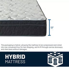 Matelas hybride simple face Euro Top mi-ferme 12 pouces, compatible avec un lit réglable