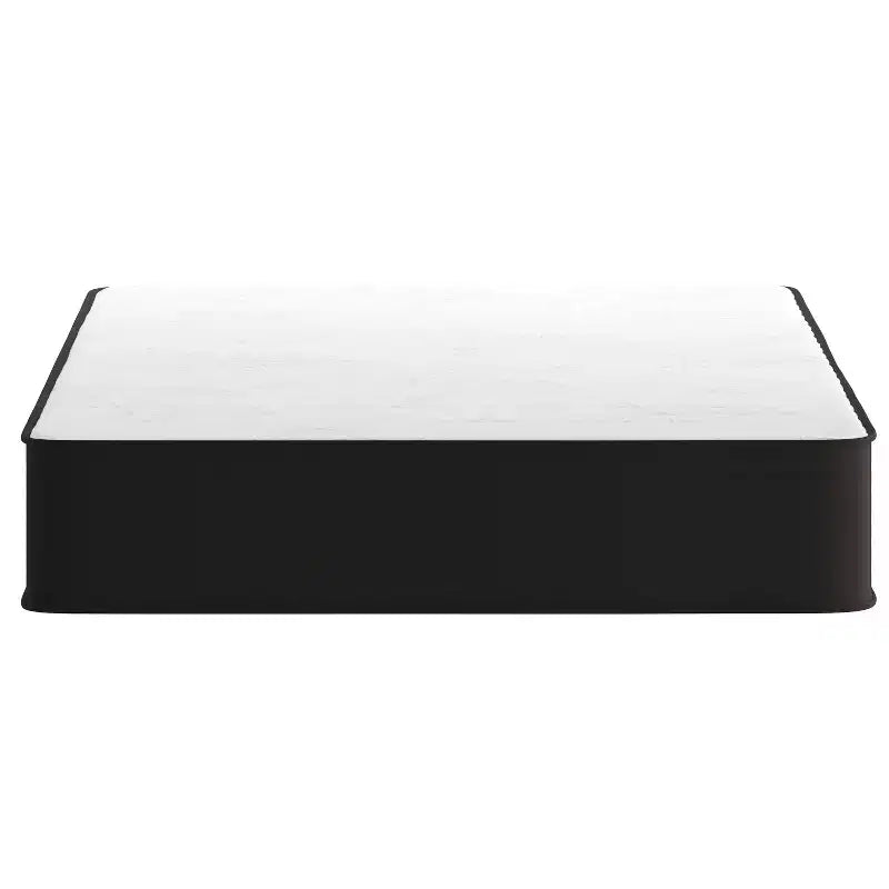 Matelas hybride à ressorts ensachés confort supérieur de fermeté moyenne en boîte avec surface en tissu tricoté et mousse certifiée CertiPUR-US