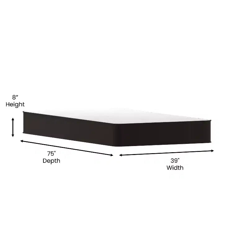 Matelas hybride à ressorts ensachés confort supérieur de fermeté moyenne en boîte avec surface en tissu tricoté et mousse certifiée CertiPUR-US