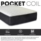 Matelas hybride à ressorts ensachés fermeté moyenne 14 pouces