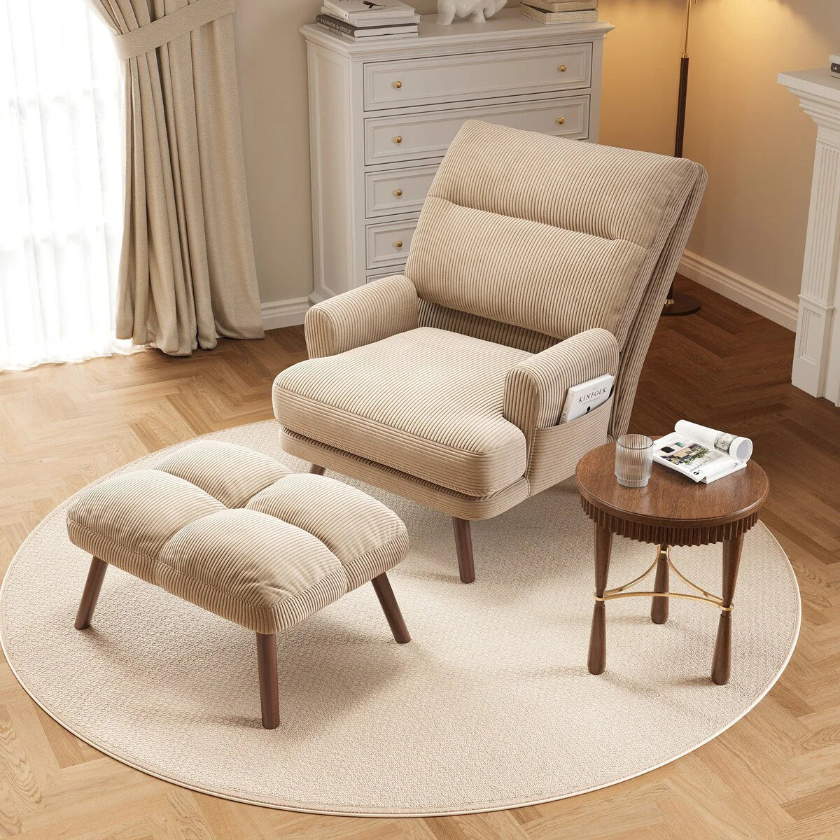 Fauteuil inclinable réglable OVIOS avec repose-pieds